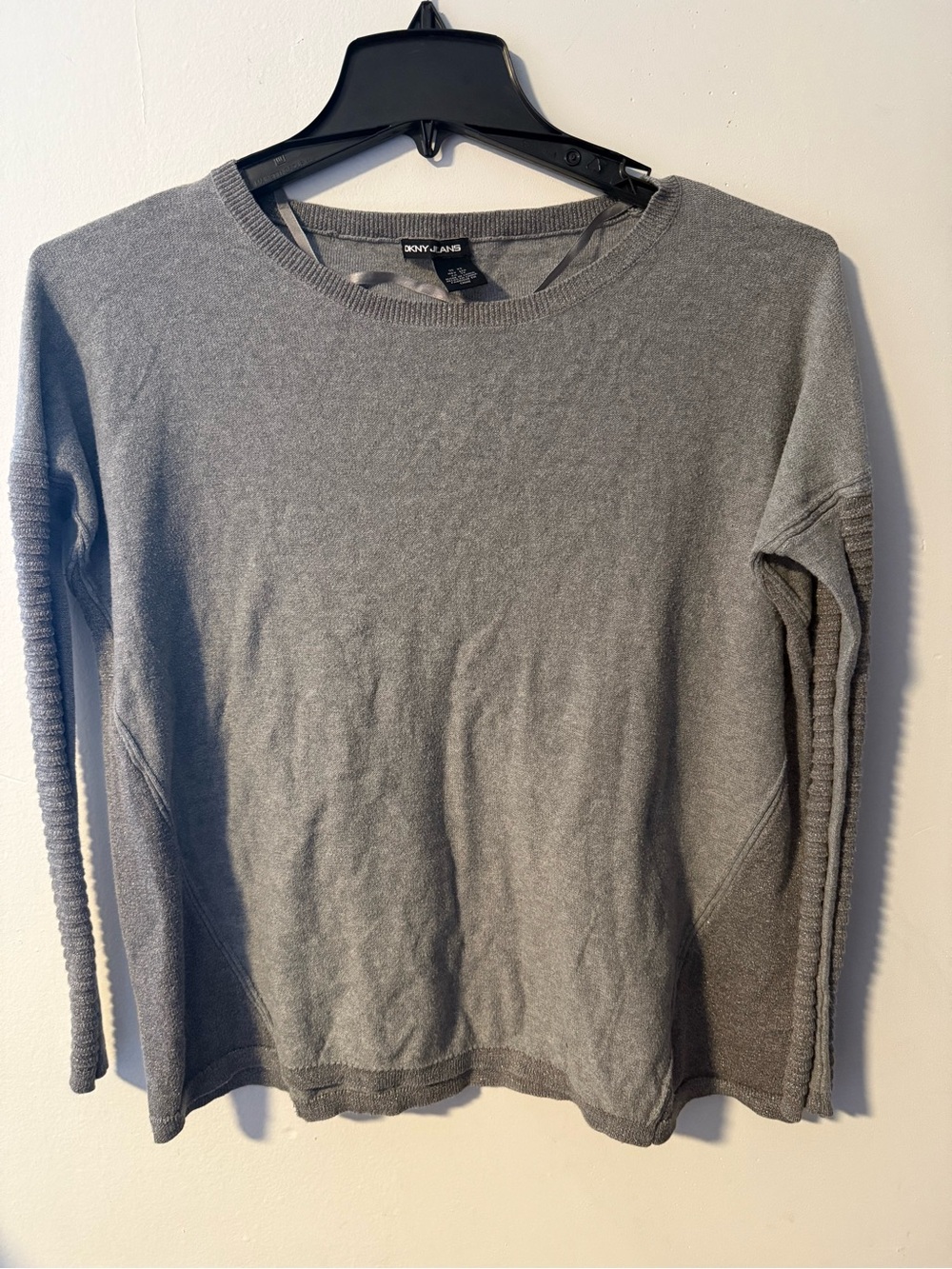 Dkny Gray Lightweight Crewneck Sweater